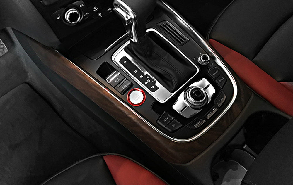 Red Aluminum Keyless Engine Push Start Button Decoration Trim For Audi A4 A5 A7