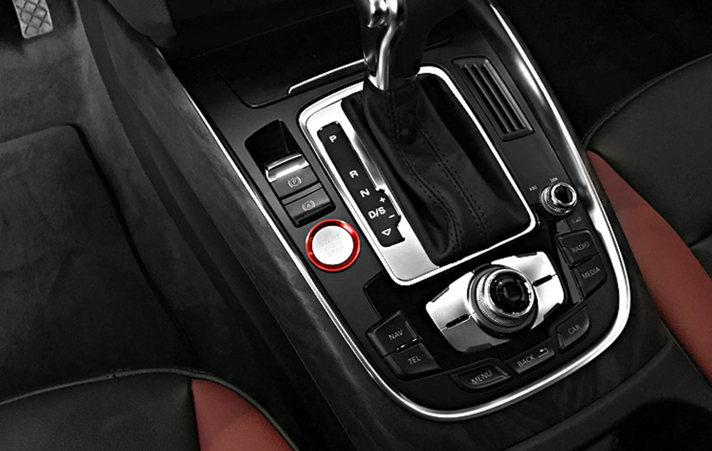 Red Aluminum Keyless Engine Push Start Button Decoration Trim For Audi A4 A5 A7