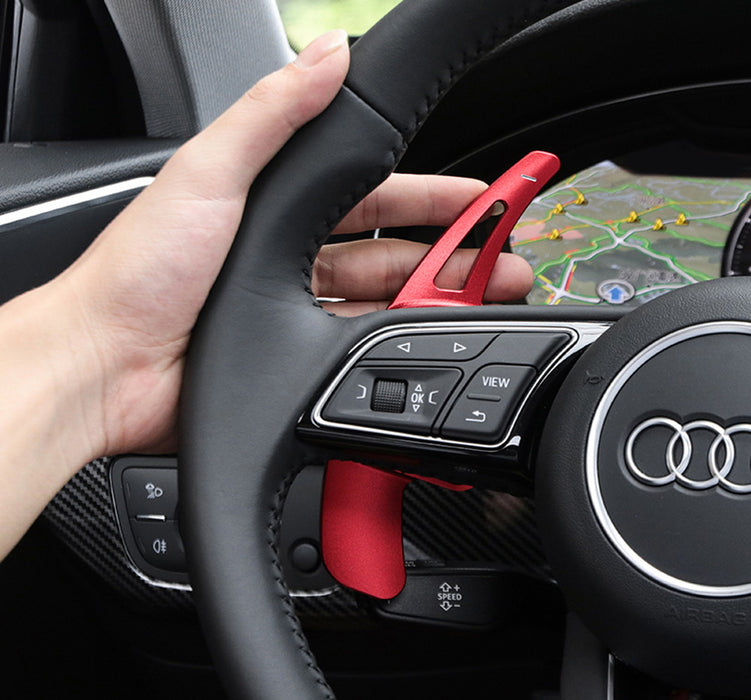 Red Steering Wheel Paddle Shifter Extension Covers For Audi A3 A4 A5 A7 A8 Q5 Q7