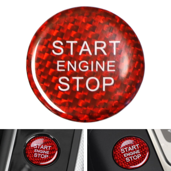 Red Carbon Fiber Engine Push Start Button Cover For Audi A4 A5 A7 A8 Q3 Q5 Q7...