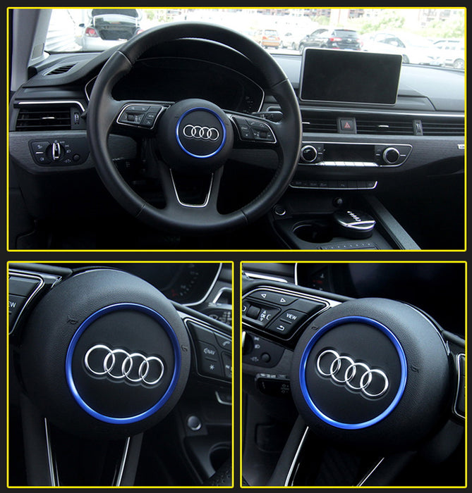 Blue Wheel Center Decoration Ring Cover Trim For Audi A3 A4 A5 A6 TT S3 S4 S5 S6