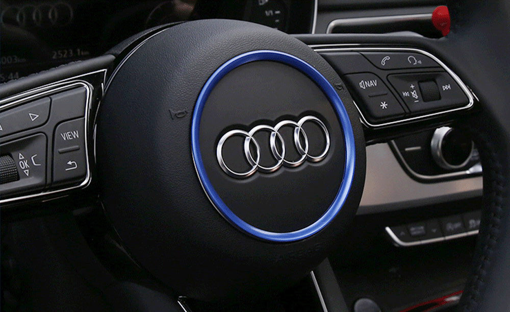 Blue Wheel Center Decoration Ring Cover Trim For Audi A3 A4 A5 S3 S4 S5 RS5