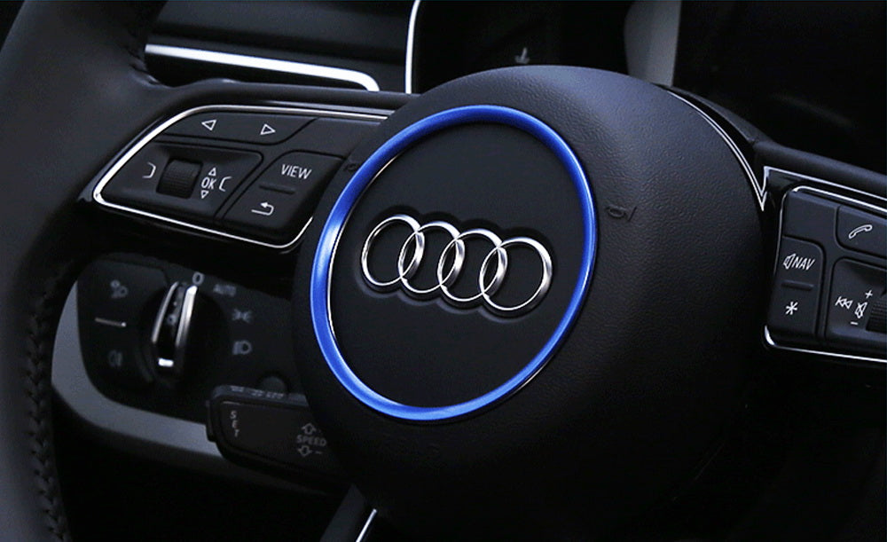 Blue Wheel Center Decoration Ring Cover Trim For Audi A3 A4 A5 A6 TT S3 S4 S5 S6