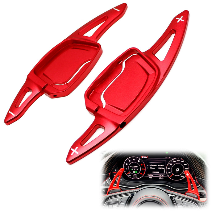 Red Steering Wheel Paddle Shifter Add-On Extension Cover For 19/20-up Audi A6 A7