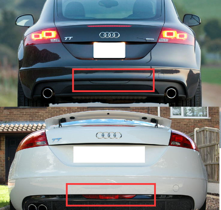 Smoked Lens 3-In-1 Rear Bumper Lower Center Rear Fog Light Bar For Audi TT TTRS