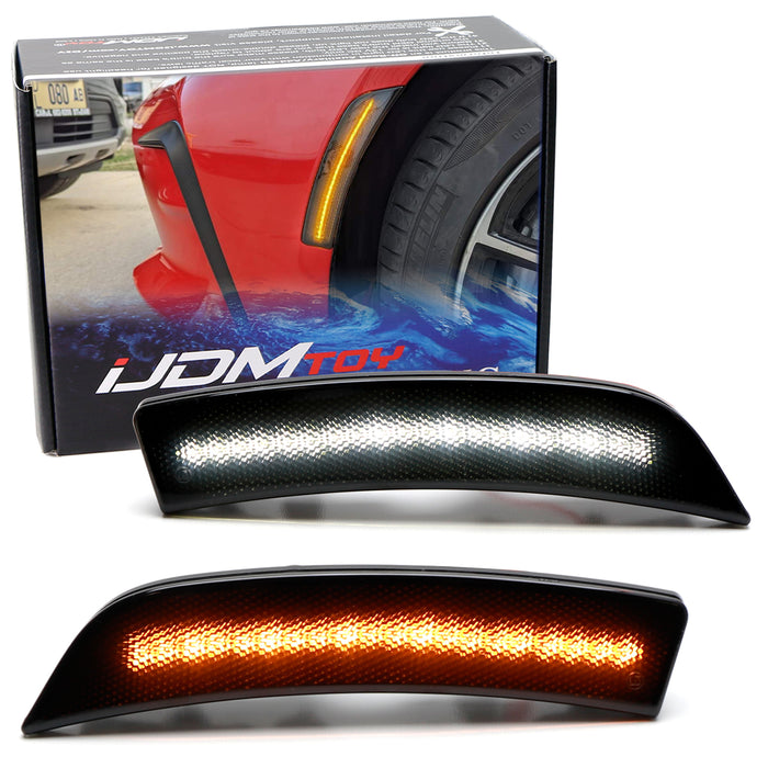 Smoke White/Amber Switchback LED Side Marker Lamps For G2 Subaru BRZ Toyota GR86