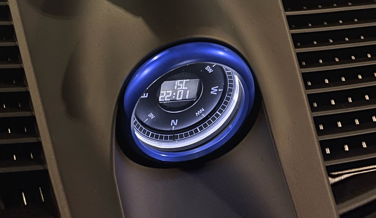 Sports Blue Dash Clock Decoration Ring For Porsche Cayenne 911 Macan 718 Cayman