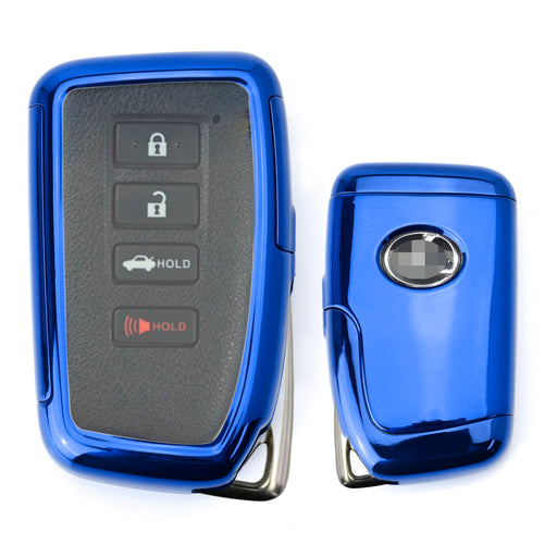 blue tpu key fob cover with button panel compatible with Lexus GS