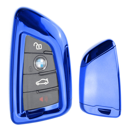 blue tpu key fob cover with button panel compatible with BMW X1