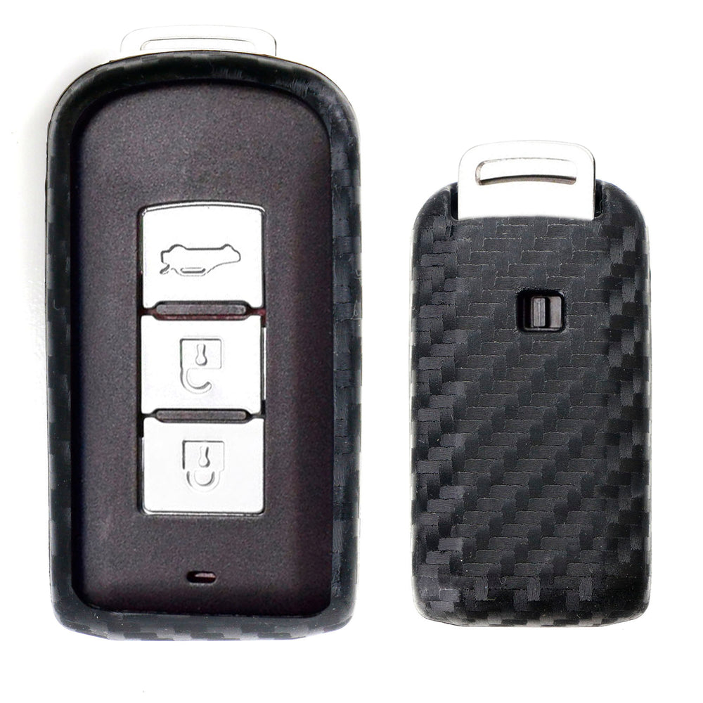 Carbon Fiber Soft Silicone Key Fob For Mitsubishi Lancer Evolution or Outlander