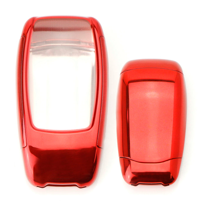 Red TPU Key Fob Cover w/ Button Cover For Mercedes E S G A C CLA CLS GLB Class