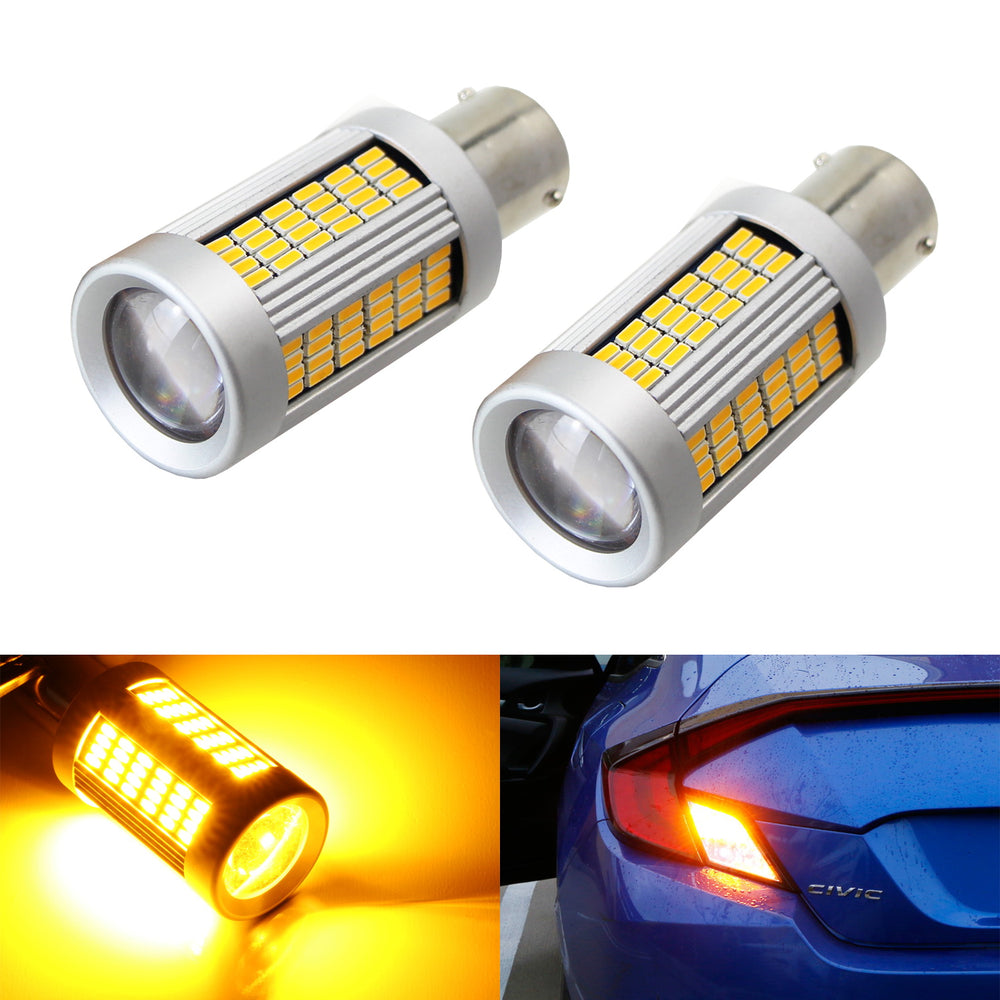 No Hyper Flash 25W Amber 1156 CANbus LED Bulbs For Front/Rear Turn Signal Light