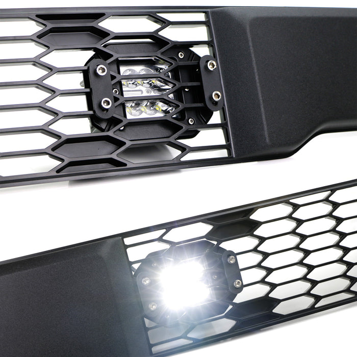 White 48W CREE LED Flush Mount Pod Lights w/ Behind Grille Brackets, Wiring Kit