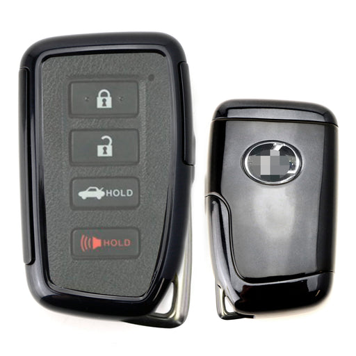 Black TPU Key Fob Cover w/ Button Cover Panel For Lexus IS ES GS RC NX RX LX Key