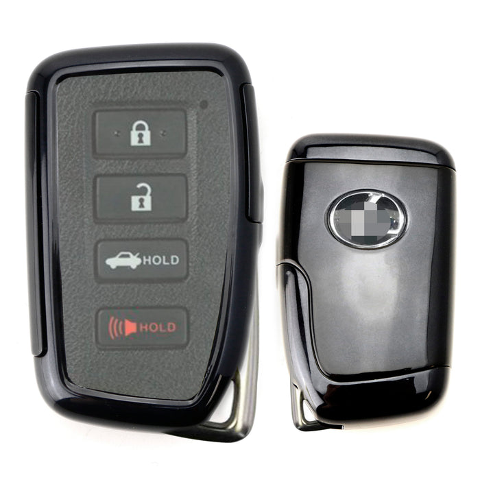 Black TPU Key Fob Cover w/ Button Cover Panel For Lexus IS ES GS RC NX RX LX Key