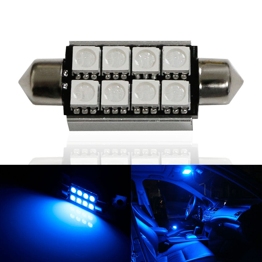 1pc HID Blue 8-SMD Error Free 578 2112 6411 LED Dome Tunk Area Cargo Light Bulb