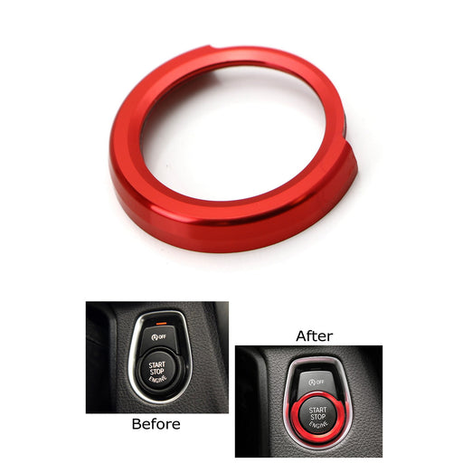 Red Aluminum Keyless Engine Push Start Button Decoration Ring Trim For BMW 2 3 4