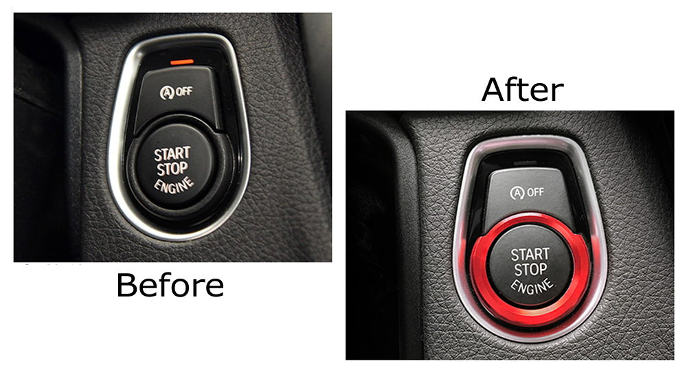 Red Aluminum Keyless Engine Push Start Button Decoration Ring Trim For BMW 2 3 4