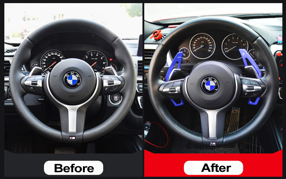 Blue Steering Wheel Paddle Shifter Extension Cover For BMW 2 3 4 X1 X4 X5 X6