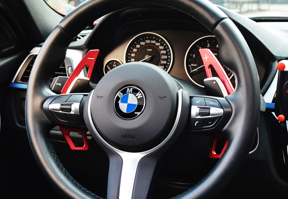 Red Steering Wheel Paddle Shifter Extension Covers For BMW 2 3 4  X1 X4 X5 X6