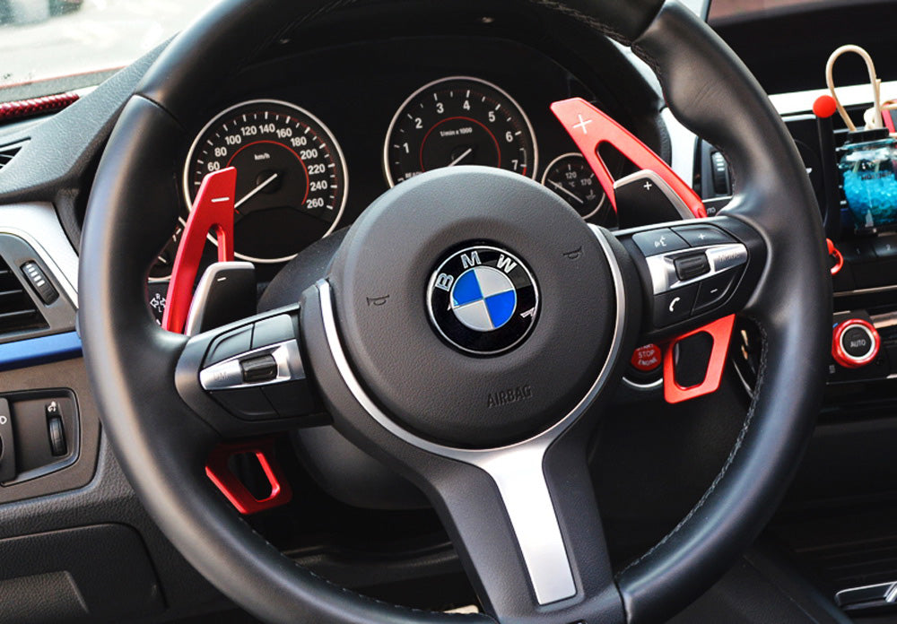 Red Steering Wheel Paddle Shifter Extension Covers For BMW 2 3 4  X1 X4 X5 X6