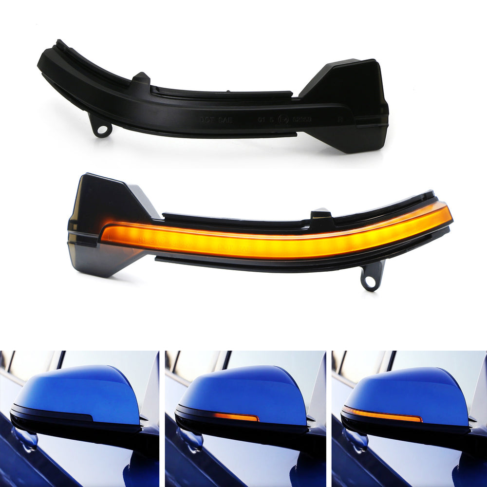 Smoked Lens Side Mirror Sequential Blink Turn Signal Light For BMW 5 6 7 Series