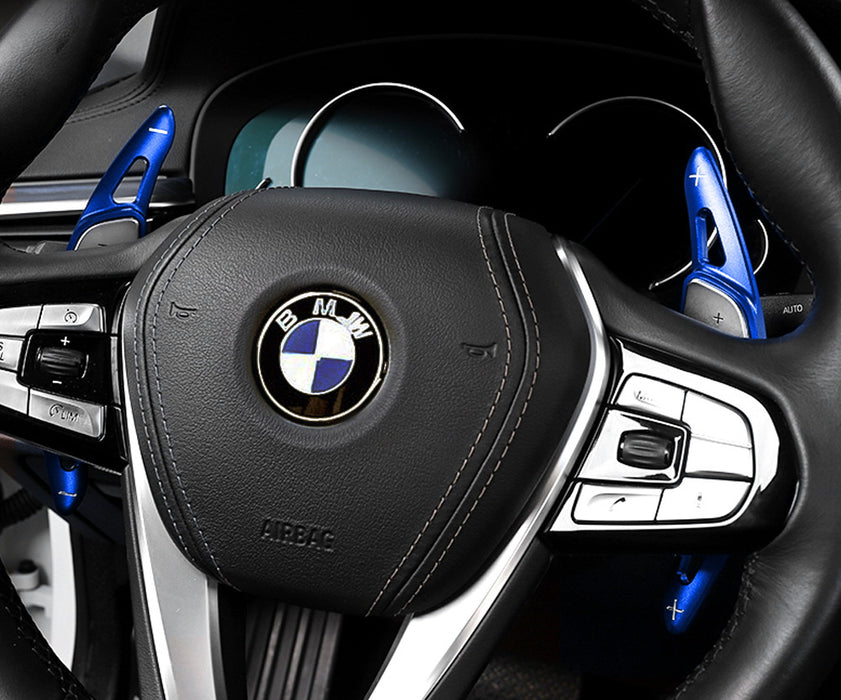 Blue Steering Wheel Paddle Shifter Extension Cover For BMW 3 4 5 7 Series X3 X4