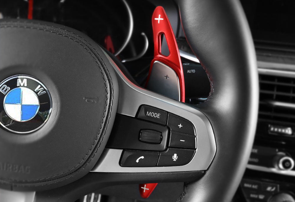 Red Steering Wheel Paddle Shifter Extension Cover For BMW 34 5 7 Series X3 X4 X5