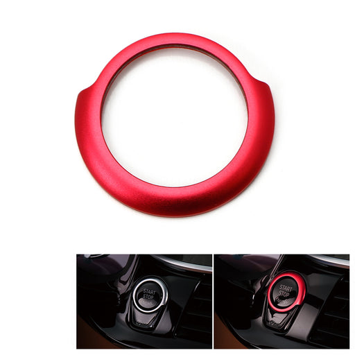 Red Aluminum Keyless Engine Push Start Button Decoration Ring Trim For BMW G30