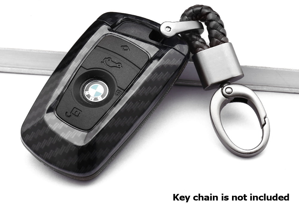 Carbon Fiber Smart Key Fob Shell w/ Skin For BMW 1 2 3 4 5 6 7 Series X1 X3 X4