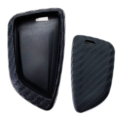 Carbon Fiber Soft Silicone Key Fob Cover Case For BMW X1 X4 X5 X6 5 7 Series