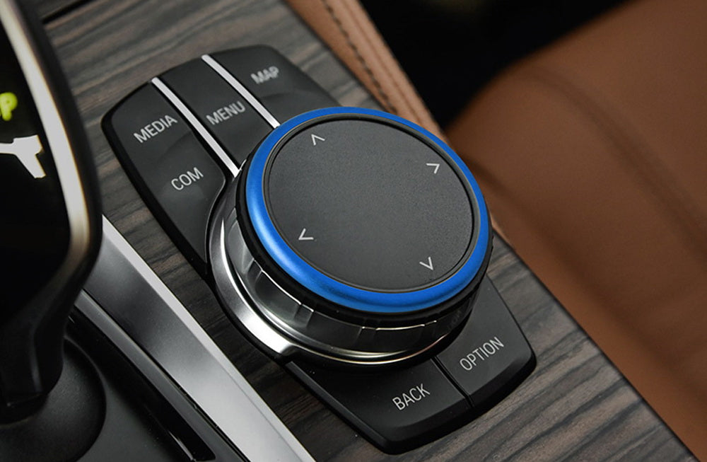 Blue Aluminum Ring For BMW Fxx Center Console iDrive Multimedia Controller Knob