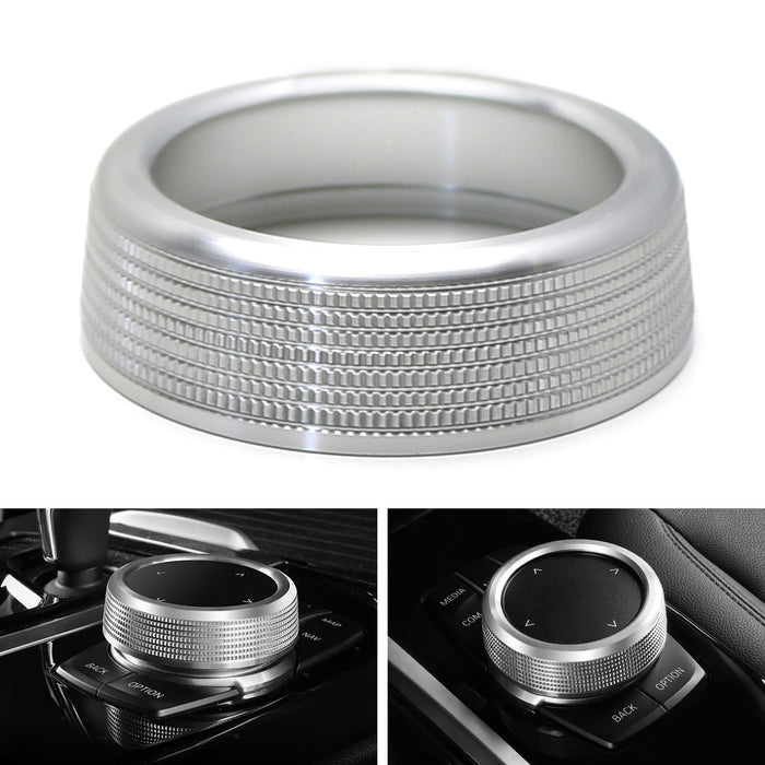 Silver Knob Cover Ring For BMW 1 2 3 4 5 6 7 X 7-Button Multimedia Controller