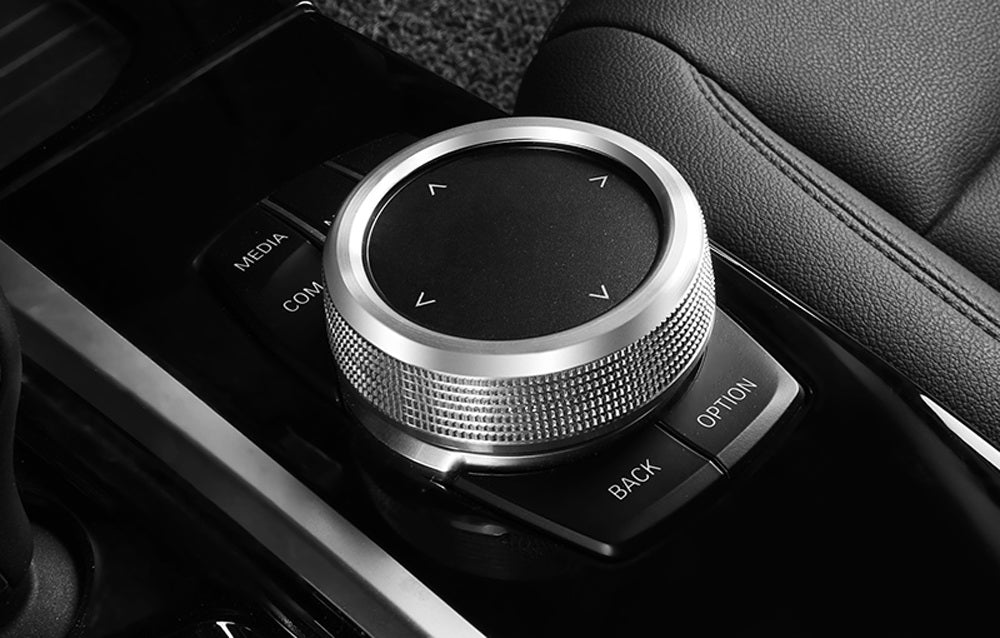 Silver Knob Cover Ring For BMW 1 2 3 4 5 6 7 X 7-Button Multimedia Controller