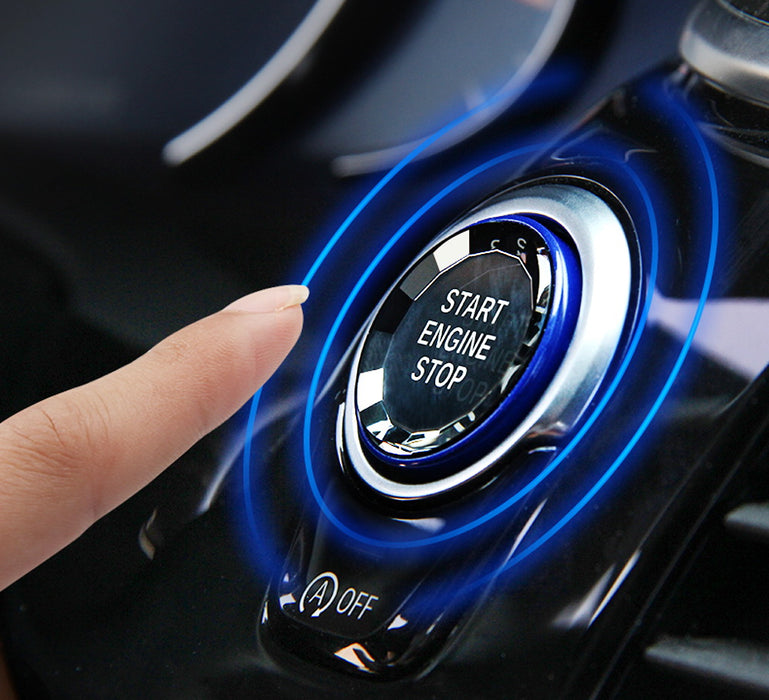 Blue Trim Crystal Engine Push Start/Stop Button For 14-up BMW F/G Chassis Model