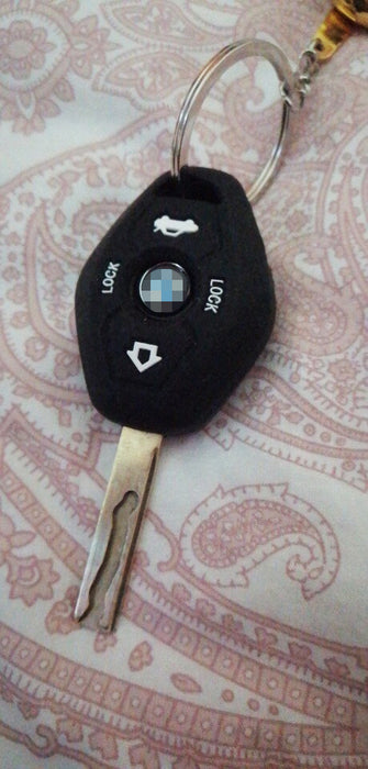 Black Soft Silicone Key Fob Cover For BMW 3 Series X3 X5 Z4 3-Button Blade Key