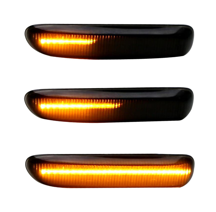 Smoke Lens Amber LED Sequential Side Marker Lights For BMW E46 99-01 3 Series 4D