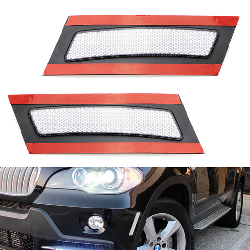 Euro Crystal Clear Lens Front Bumper Side Markers For 2007-10 BMW E70 X5 Pre-LCI