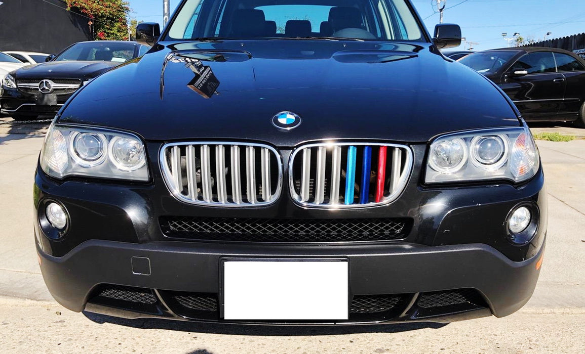 ///M-Color Grille Insert Trims For 07-10 BMW E83 X3 LCI w/ 7 Beam Kidney Grill