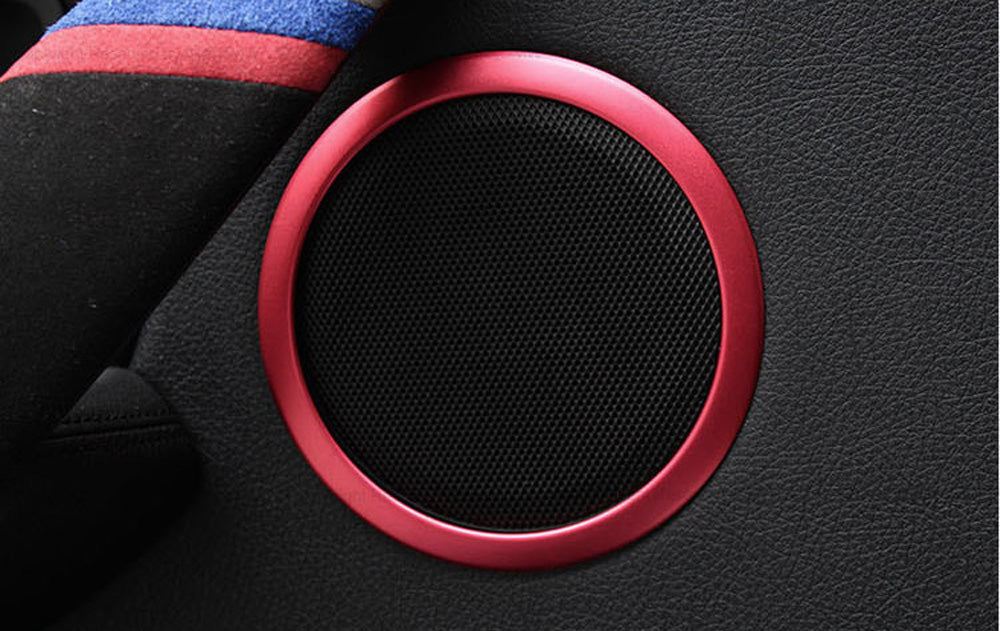 Aluminum Door Speaker Ring Cover Trims For 05-12 BMW E90 E92 3 Series M3, Red