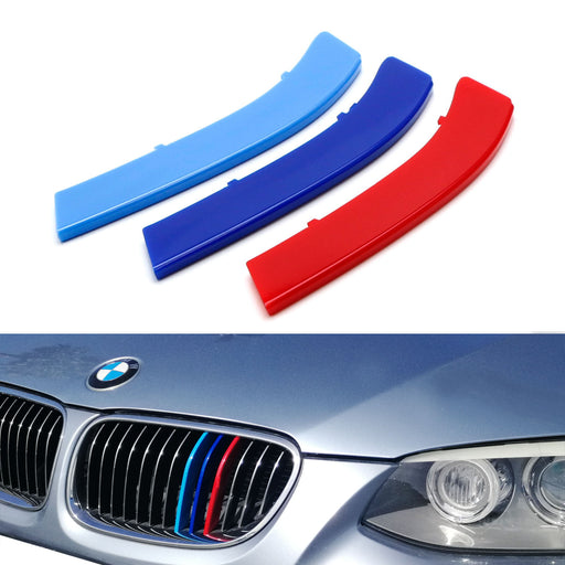 ///M-Color Grille Insert Trims For 11-13 BMW E92/E93 3 Series Coupe w/ 13-Beams