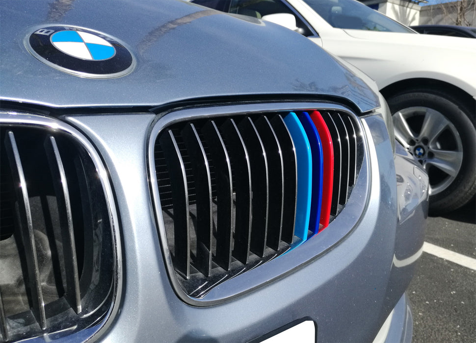 ///M-Color Grille Insert Trims For 11-13 BMW E92/E93 3 Series Coupe w/ 13-Beams