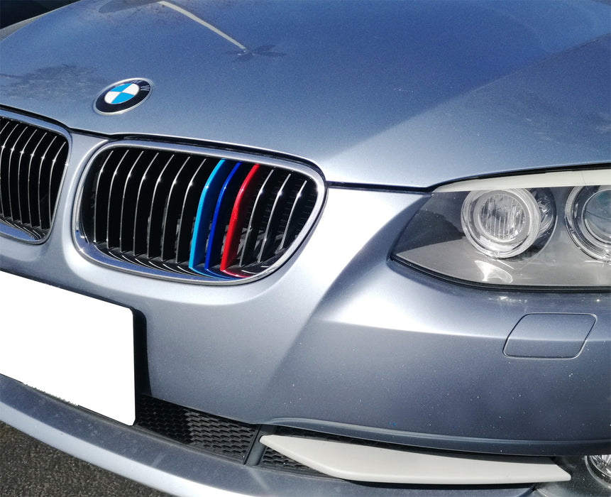 ///M-Color Grille Insert Trims For 11-13 BMW E92/E93 3 Series Coupe w/ 13-Beams