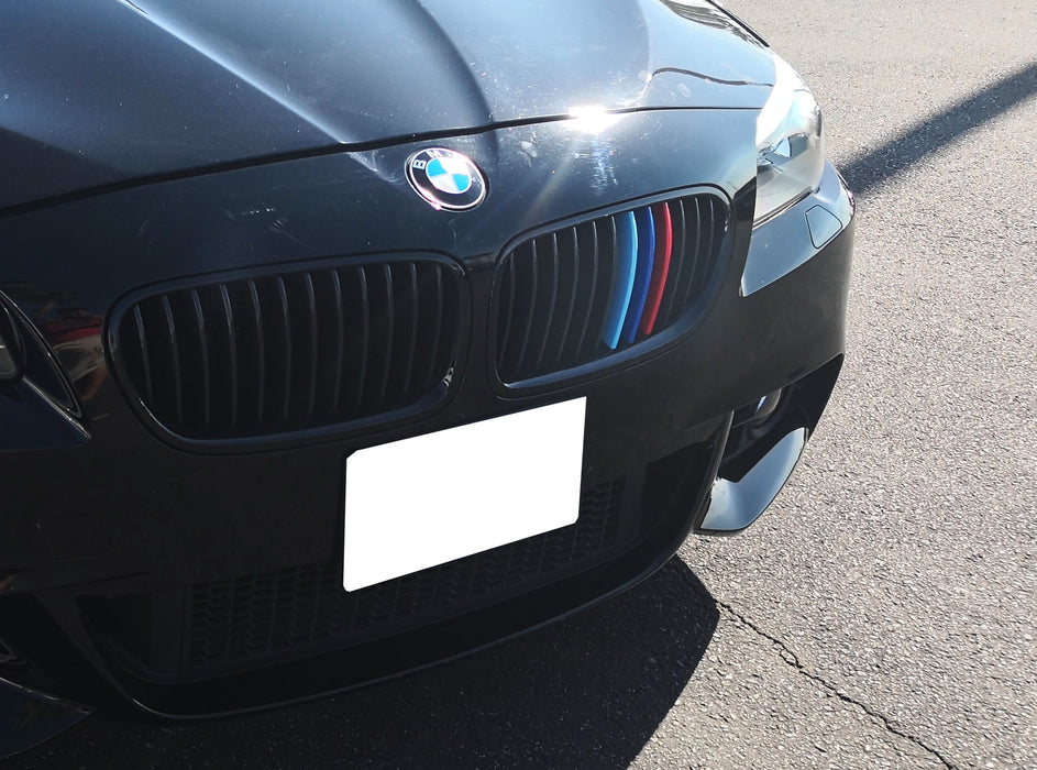 M Tri-Color Grille Insert Trims For BMW F10 F11 5 Series Kidney Grill (12 Bars)