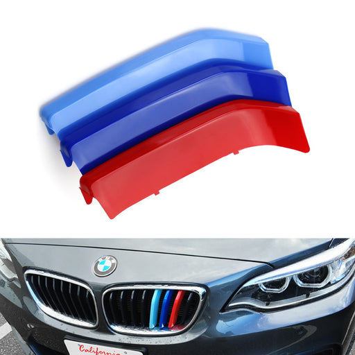 ///M-Color Grille Insert Trims For 2014-20 BMW 2 Series w/ 8-Beam Black Grill