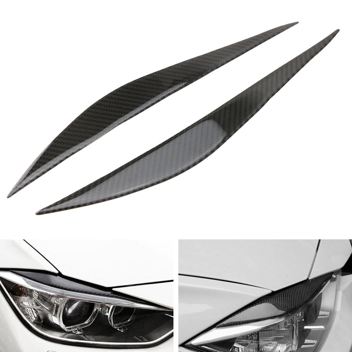 Carbon Fiber Headlight Eyebrow Covers For 12-15 BMW F30 F31 3 Series Pre-LCI 4DR