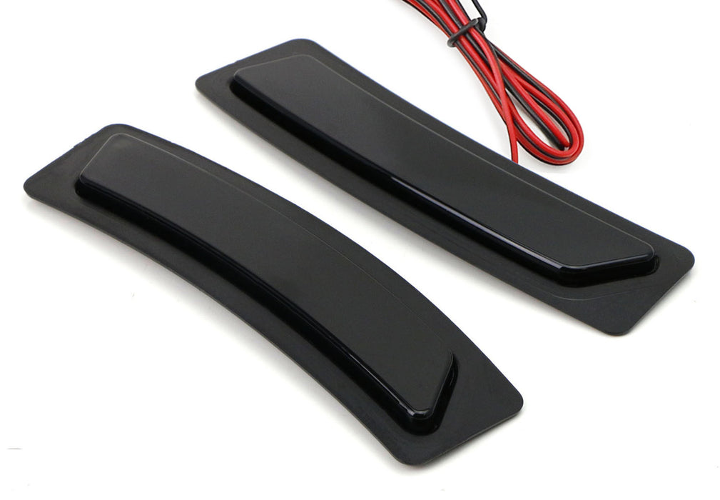 Glossy Black White LED Strip Bumper Side Marker Lights For 16-19 BMW 3 4 Series