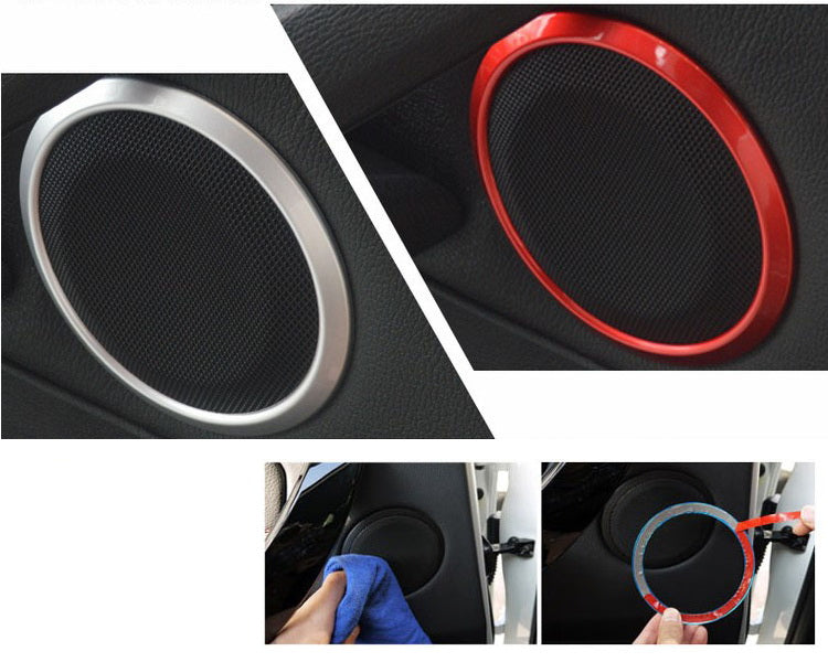 (4) Metallic Speaker Ring Covers Trims For BMW F30 F31 F32 F33 3 4 Series M3 M4