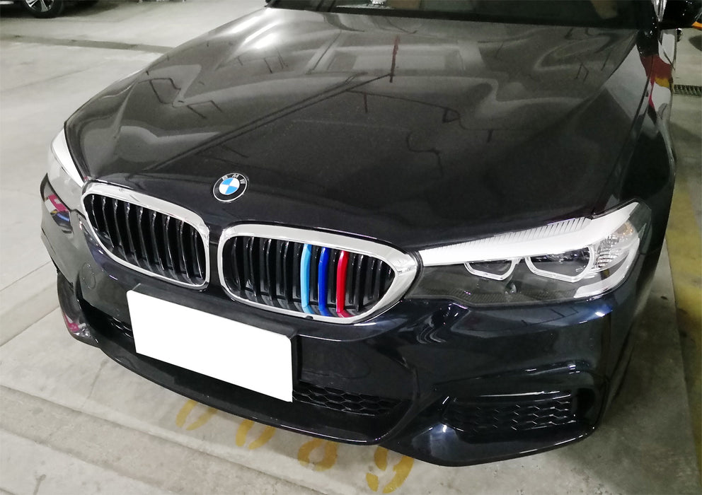 ///M-Colored Grille Insert Trims For 17-20 BMW G30/G31 5 Series w/ 9-Beam Grill