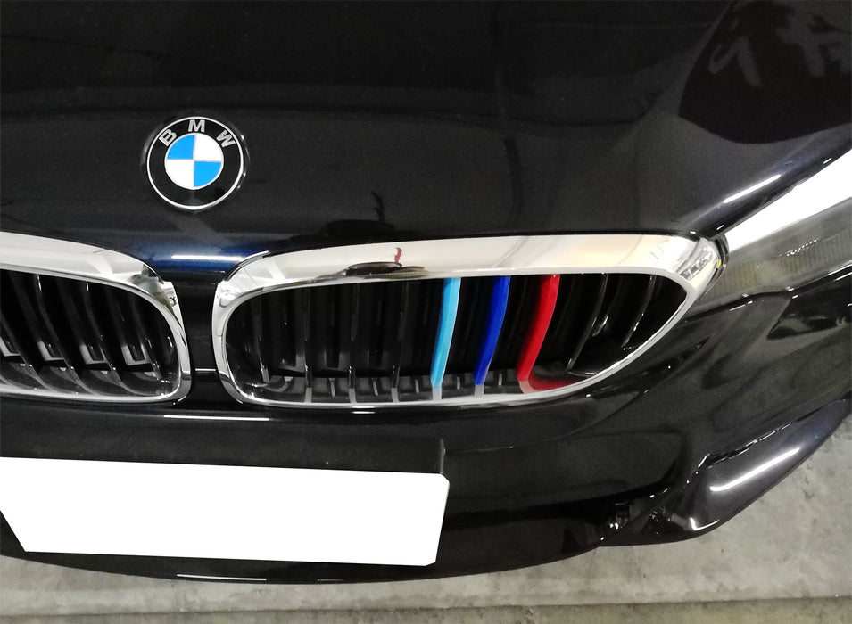 ///M-Colored Grille Insert Trims For 17-20 BMW G30/G31 5 Series w/ 9-Beam Grill